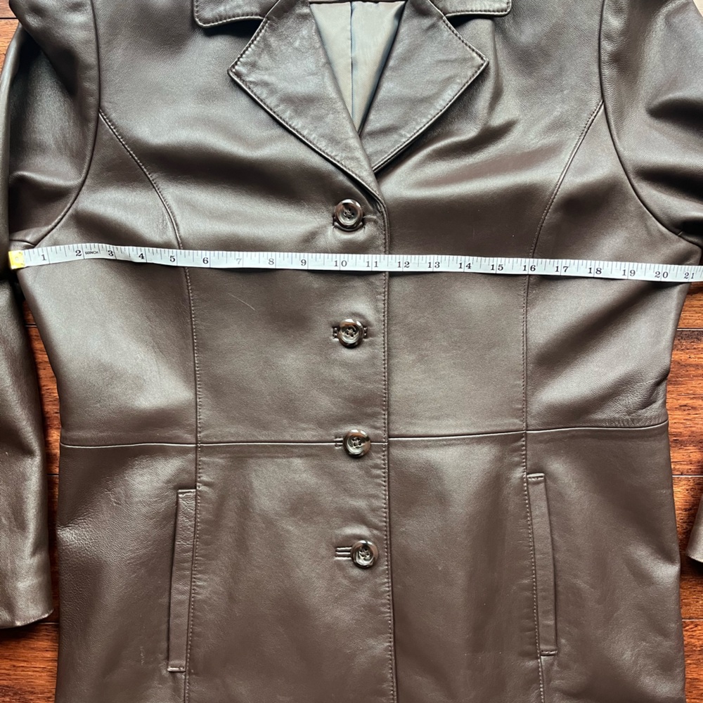 Buttery Soft Brown Leather jacket blazer Croftt & Barrow light Fall - Picture 5 of 12